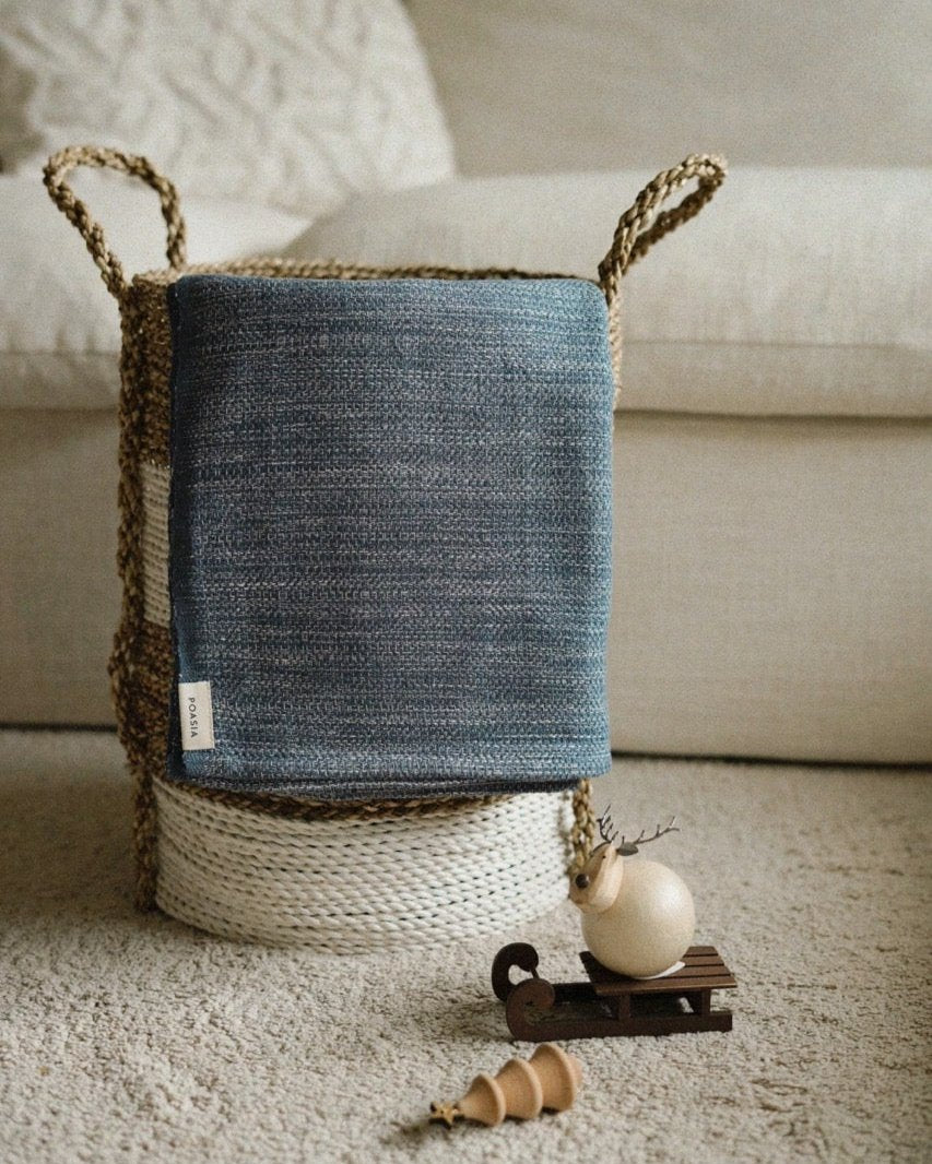 Kaet | Handwoven Baby throw (Blue)