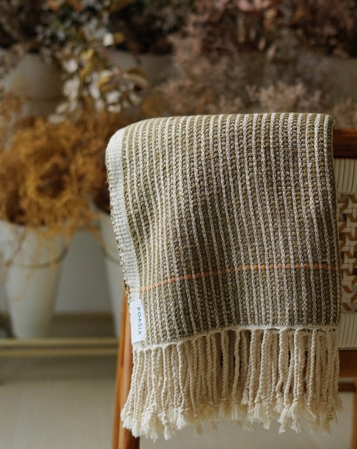 Siha | Handwoven throw (Olive)